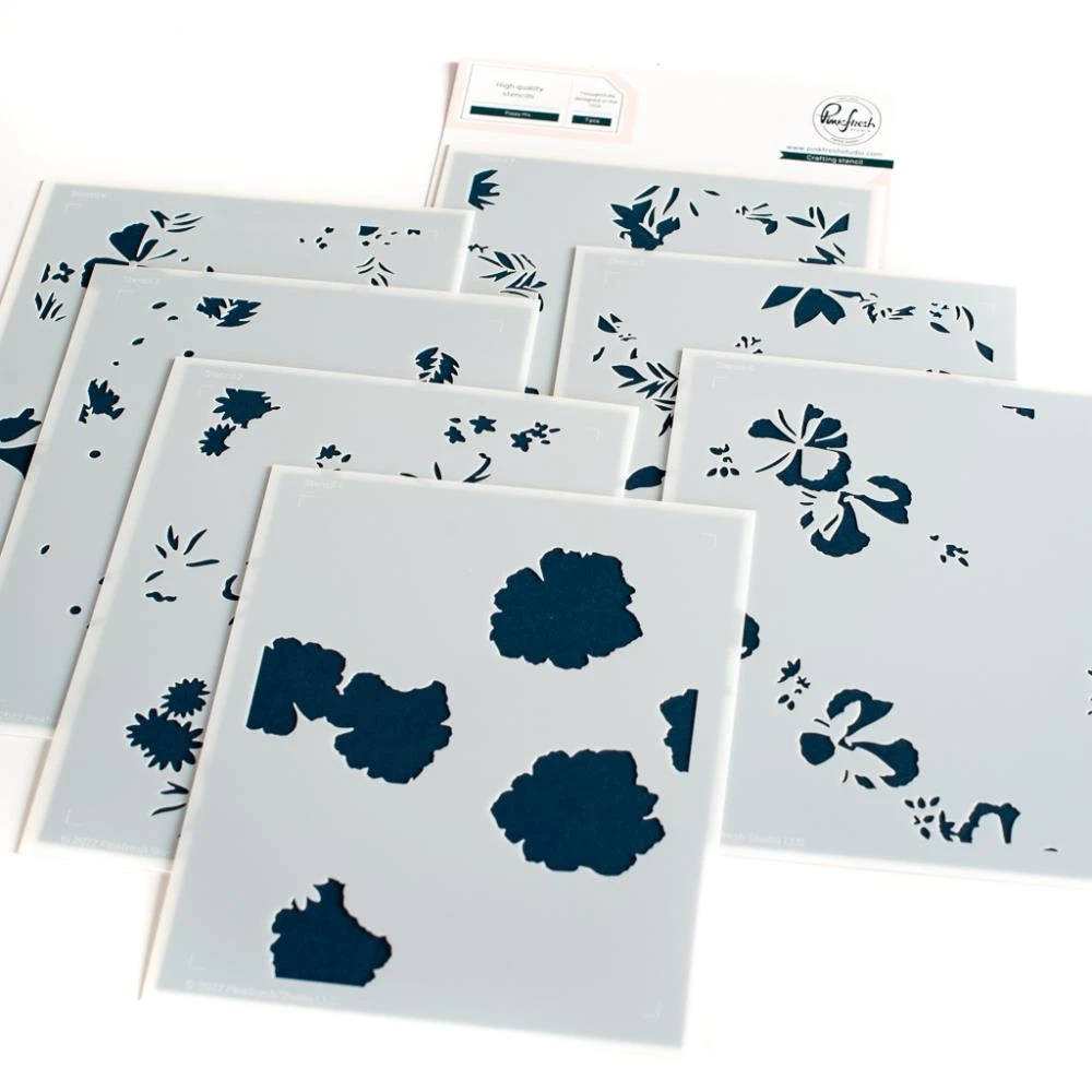 Pinkfresh Studio Stencils - Poppy Mix Layering 3 Pinkfresh Studio Stencils - Poppy Mix Layering