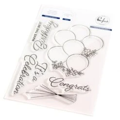 Pinkfresh Studio Clear Stamp Set 4"X6" - Ribbons & Balloons