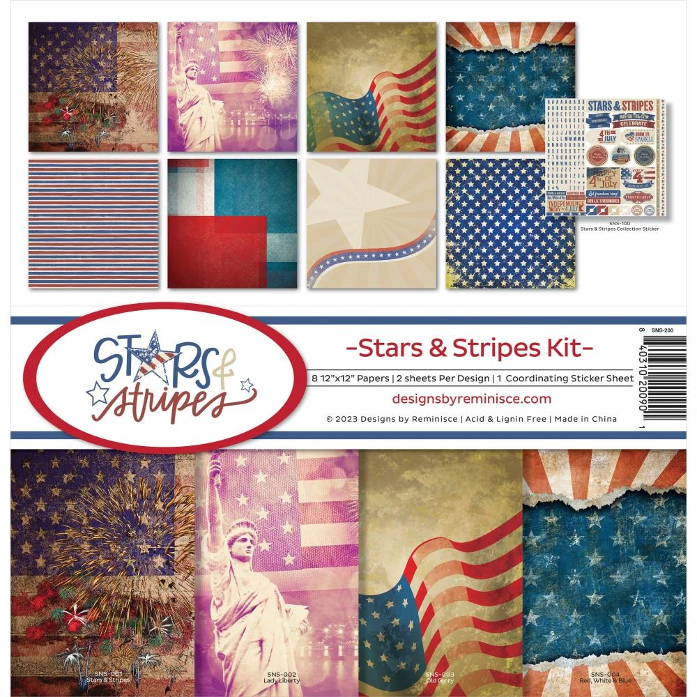 Reminisce Collection Kit 12"X12" - Stars & Stripes 3 Reminisce Collection Kit 12"X12" - Stars & Stripes