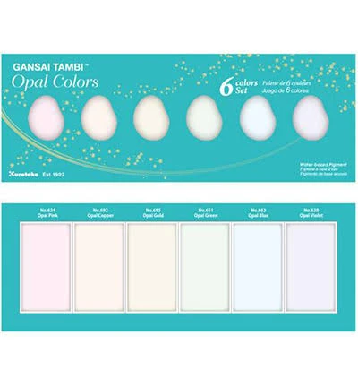 ZIG Gansai Tambi Sets - Opal Colors, 6 Colors Set 3 ZIG Gansai Tambi Sets - Opal Colors, 6 Colors Set