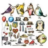Tim Holtz - Framelits - Mini Bird Crazy & Things -Bürobedarf Verkauf 660949