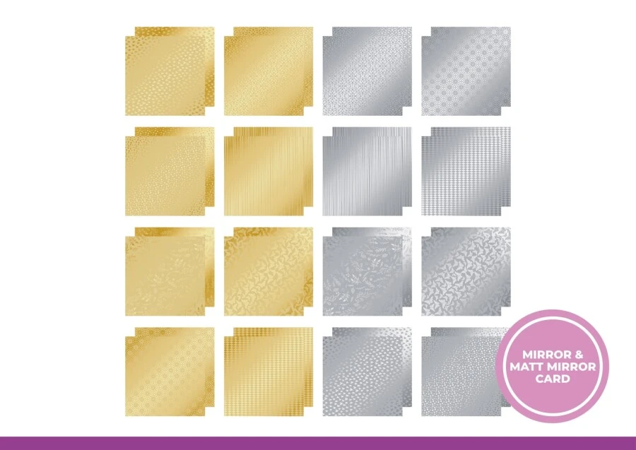Crafter's Companion Luxury Mirror Paperpad 12x12 Everyday Metallics 4 Crafter's Companion Luxury Mirror Paperpad 12x12 Everyday Metallics – Bild 2