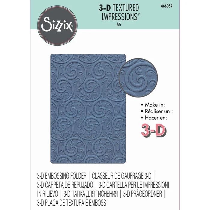 Sizzix • 3-D Textured Impressions Embossing Folder Ornamental Spiral 3 Sizzix • 3-D Textured Impressions Embossing Folder Ornamental Spiral
