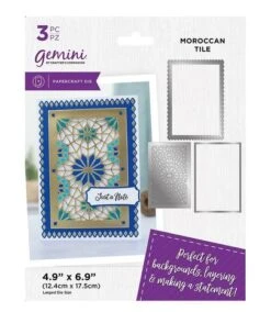 Gemini - Deep Border Moroccan Tile Create-a-Card Dies