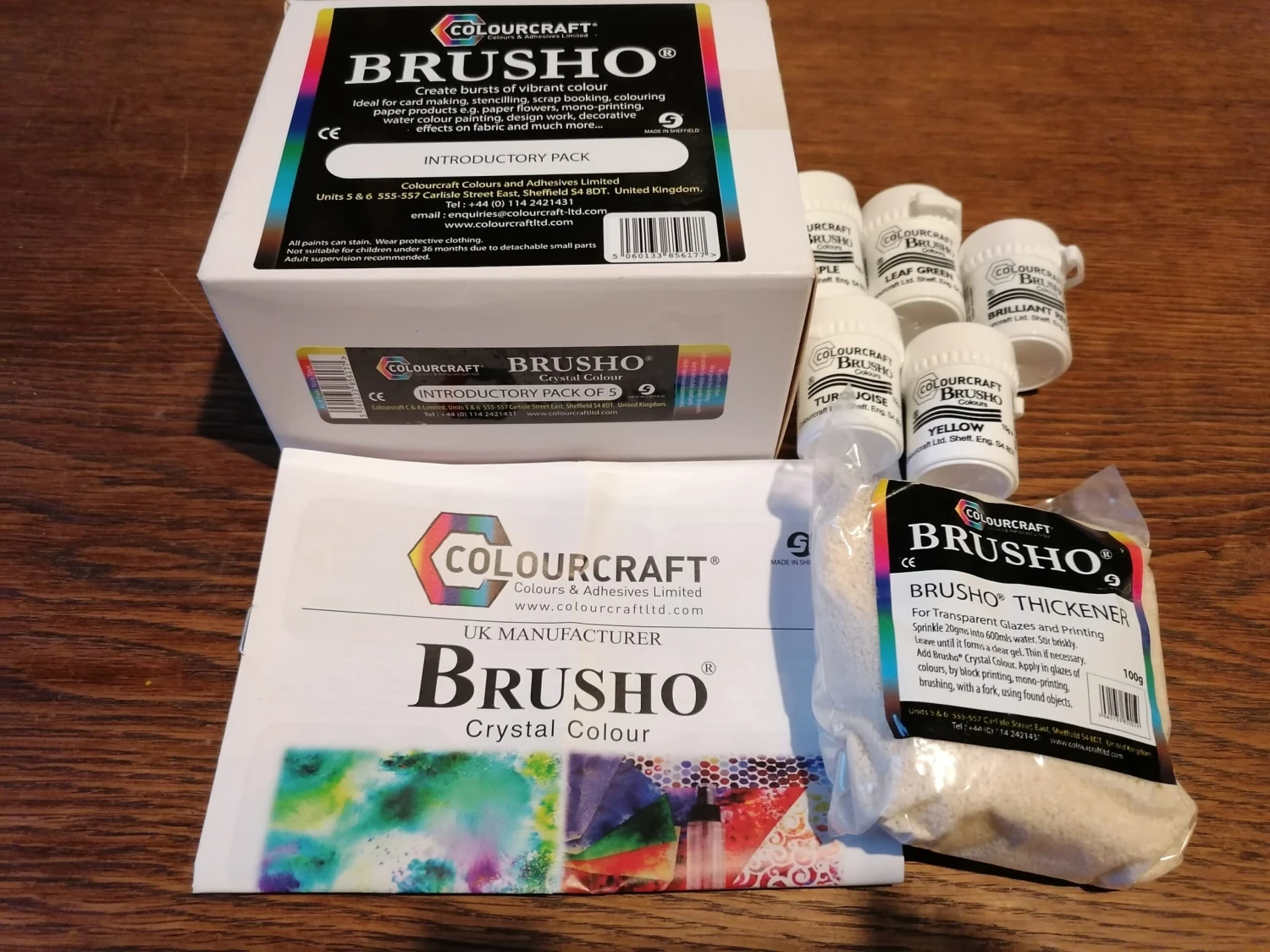 Brusho Fixed Assortment Intro Set - 5 Colours & Thickener 3 Brusho Fixed Assortment Intro Set - 5 Colours & Thickener