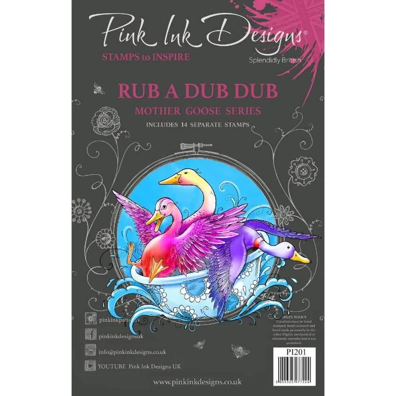 Pink Ink Designs Rub A Dub Dub 6 In X 8 In Clear Stamp Set 3 Pink Ink Designs Rub A Dub Dub 6 In X 8 In Clear Stamp Set
