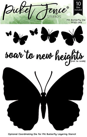 Picket Fence Studios - Flit Butterfly 4x6 Inch Metal Die 3 Picket Fence Studios - Flit Butterfly 4x6 Inch Metal Die