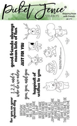 Picket Fence Studios - Skipping Rope With Friends 4x6 Inch Clear Stamps