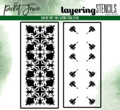 Picket Fence Studios - Slim Line Fancy Table 4x10 Inch Layering Stencils (2pcs)