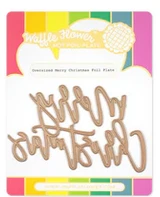 Waffle Flower - Oversized Merry Christmas Foil Plate