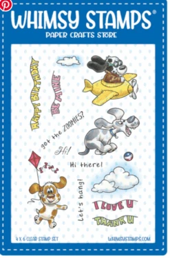 Whimsy Stamps - Doggie Flight Clear Stamps