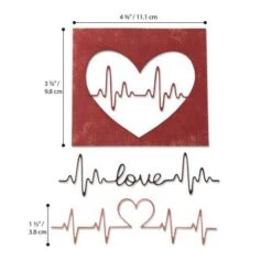 Sizzix Thinlits Die Set - 3PK Heartbeat Tim Holtz