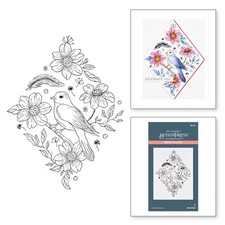 Spellbinders -BetterPress - Diamond Aviary Press Plate 3 Spellbinders -BetterPress - Diamond Aviary Press Plate